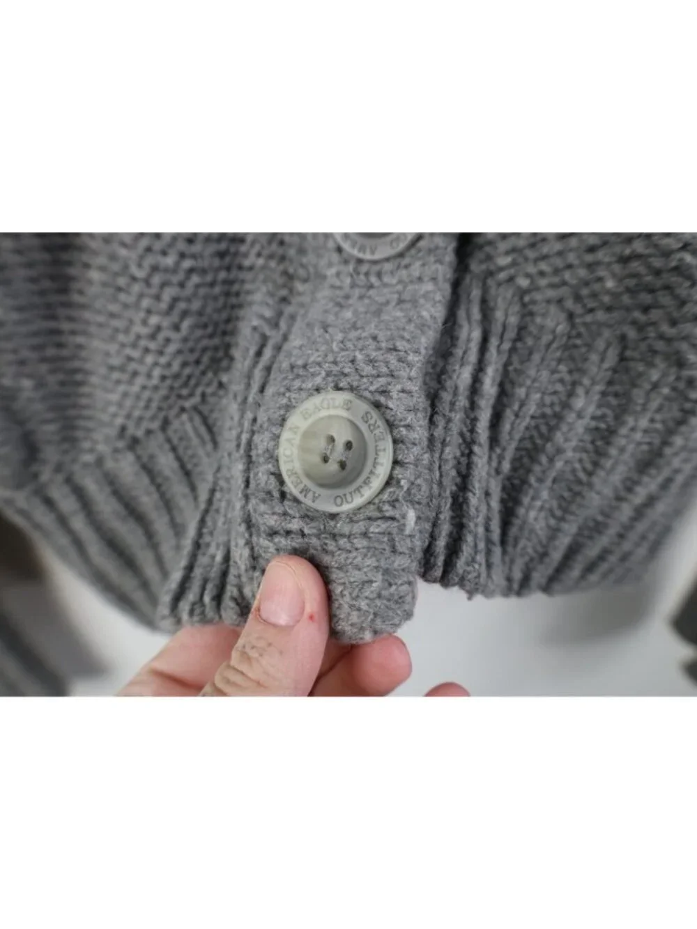 Vtg Y2K American Eagle Women M Babydoll Angora Wool Chunky Knit Cardigan Sweater